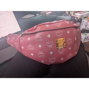 MCM Limited Edition TI$A PHENOMENON Collaboration Pink Leather Bum Bag with COA